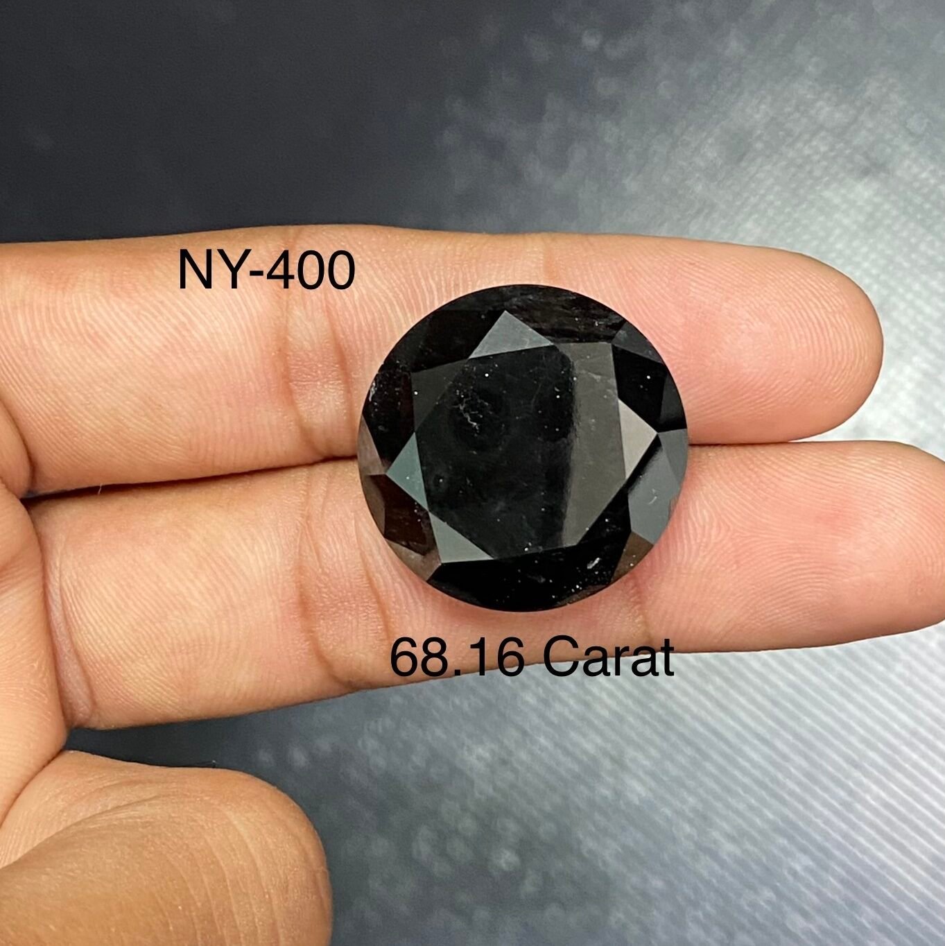 68.16 Carat Round Shape Black Diamond