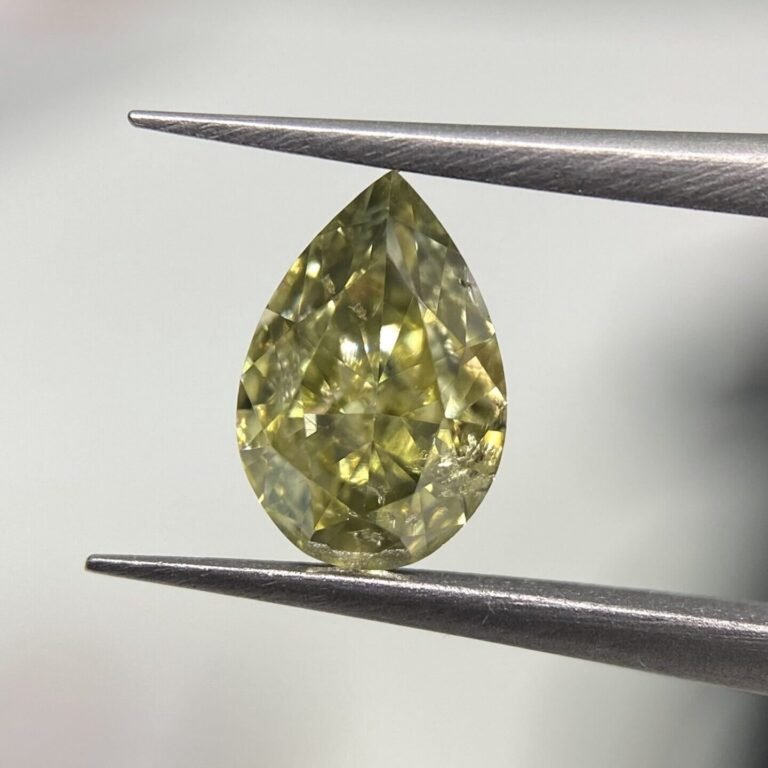 0.55 Carat Fancy Green-Yellow Pear Diamond
